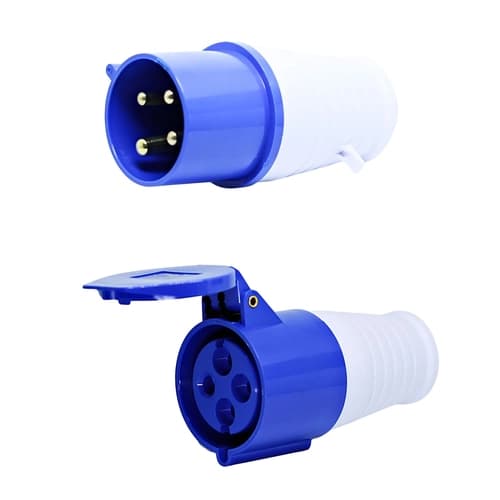 Conjunto Plugue + Acoplador 3P+T 32Amp. 220V Azul MGI-024-9/MGI-224-9