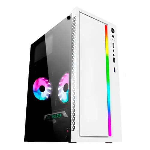 GABINETE GAMER R5 VIPER WHITE RGB M-ATX / LATERAL VIDRO / FITA LED / SEM FAN