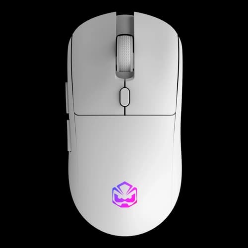 MOUSE GAMER SEM FIO BASARAN STEALTH WHITE GHOST 10.000DPI RGB 6 BOTOES PMGBRSTWG