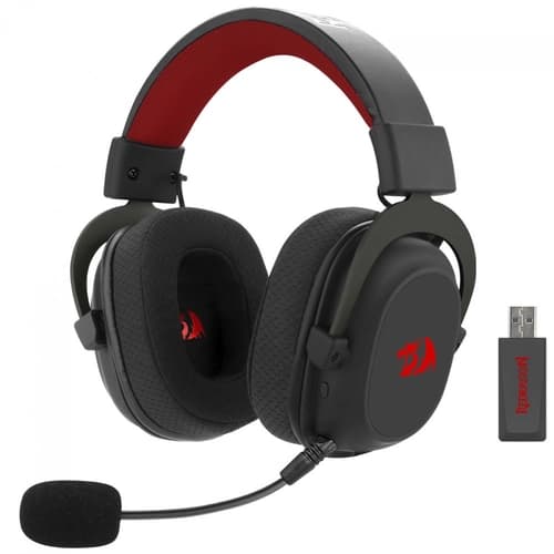 HEADSET GAMER REDRAGON ZEUS PRO, SEM FIO, BLUETOOTH, MICROFONE DESTACÁVEL, SURROUND 7.1, BLACK, H510