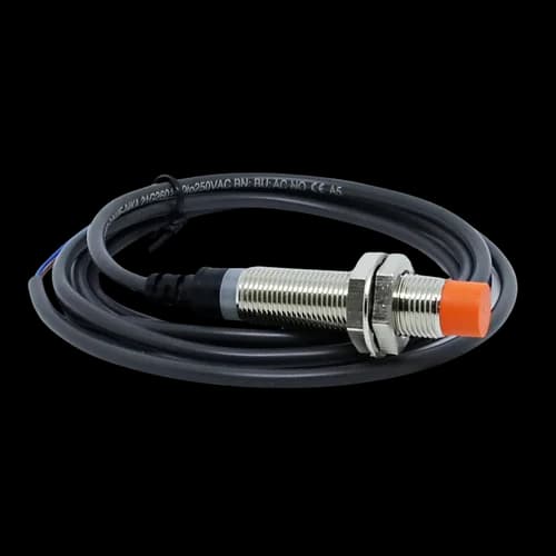Sensor Indutivo Metálico 12mm Dist. Sensora 4mm 10-30Vcc PNP NA+NF Cabo 1,5mts. CJY12E-04PC Digimec