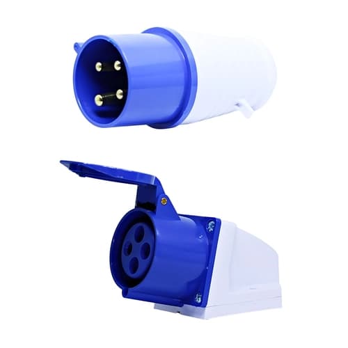 Conjunto Plugue + Tomada de Sobrepor 3P+T 32Amp. 220V Azul MGI-024-9/MGI-124-9