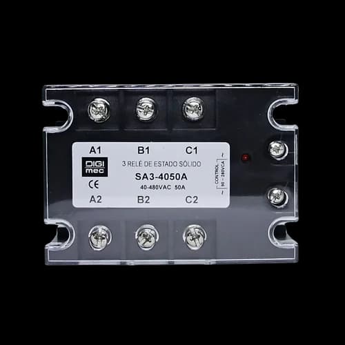 Rele de Estado Sólido Trifásico 50Amp. 480Vca 90-280Vca SA3-4050A Digimec