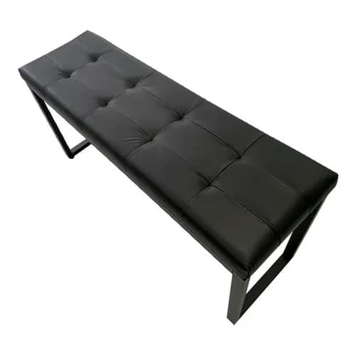 Banco em Ferro Estilo Industrial 95 Cm Com Estofado Preto