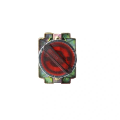 Comutador metálico manopla curta iluminado vermelho 22mm 2 posições fixas 1NA+1NF HB2-BK2465