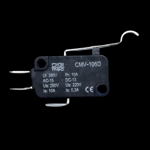 Micro Interruptor Miniatura Alavanca Média com Rolete Simulado CMV-106D Digimec
