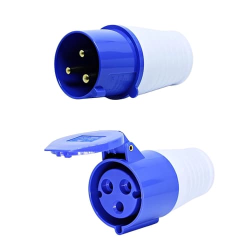 Conjunto Plugue + Acoplador 2P+T 32Amp. 220V Azul MGI-023/MGI-223