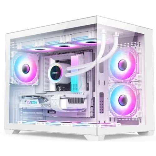 GABINETE GAMER R5 BLAST WHITE M-ATX / AQUARIO / FRONTAL VIDRO / SEM FAN