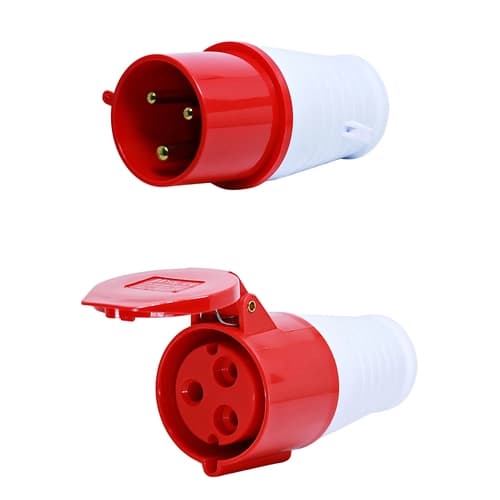 Conjunto Plugue + Acoplador 2P+T 32Amp. 380V Vermelho MGI-023-9/MGI-223-9