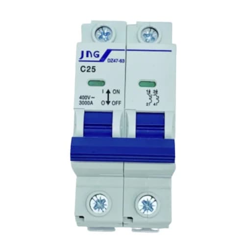 Mini disjuntor Bipolar 25Amp., curva C, 3Ka. DZ4763 2P 25A