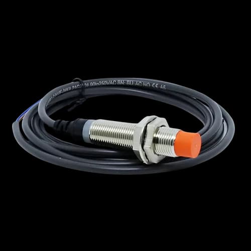 Sensor Indutivo Metálico 12mm Dist. Sensora 4mm 10-30Vcc NPN NA+NF Cabo 1,5mts. CJY12E-04NC Digimec