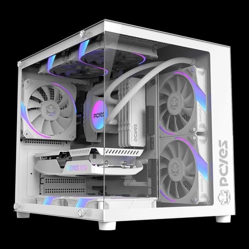 GABINETE GAMER PCYES FORCEFIELD MINI WHITE GHOST - GFFMNWG