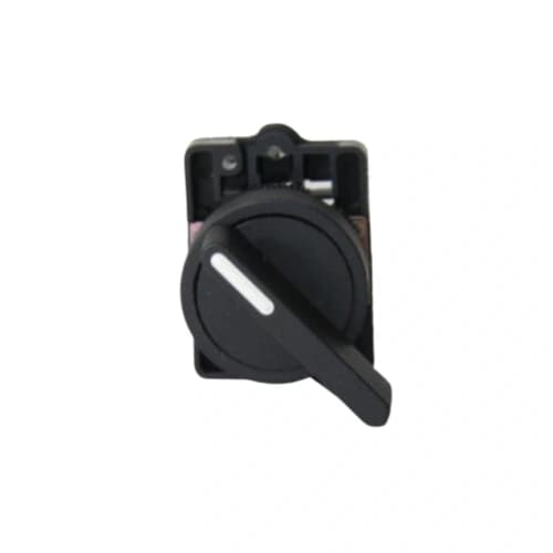 Comutador plástico manopla longa 22mm preto 2 posições fixas 1NA HB2-EJ21