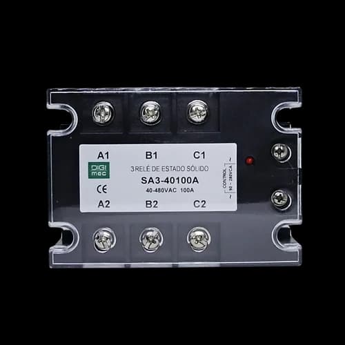 Rele de Estado Sólido Trifásico 100Amp. 480Vca 90-280Vca SA3-40100A Digimec