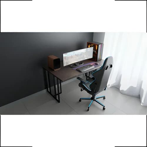 Kit Pé Mesa Industrial Escritório Jantar Home Office Gamer