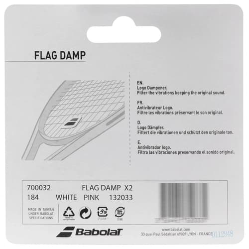 Antivibrador Babolat Flag Damp com 02 Unidades Branco e Rosa