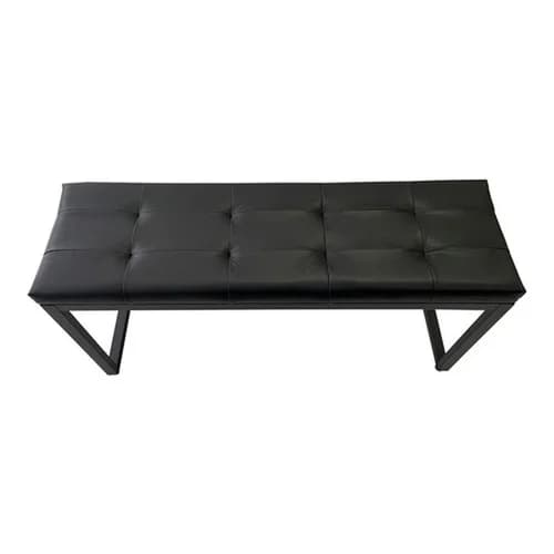Banco em Ferro Estilo Industrial 95 Cm Com Estofado Preto