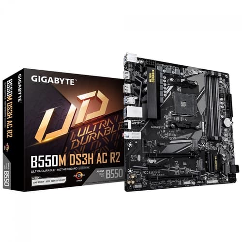 PLACA MAE GIGABYTE B550M DS3H AC R2, WI FI, 4X, AM4 CHIPSET B550, MICRO ATX, DDR4