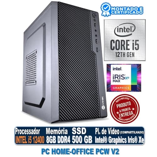 PC HOME-OFFICE PCW V2 INTEL CORE I5 12400, 8GB DDR4, SSD 480GB, INTEL GRAPHICS UHD 750