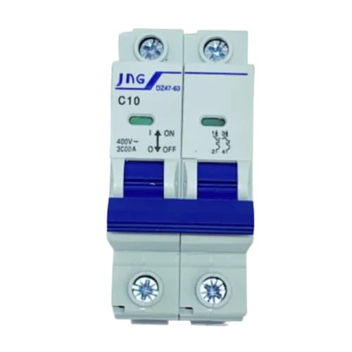 Mini disjuntor Bipolar 10Amp., curva C, 3Ka. DZ4763 2P 10A