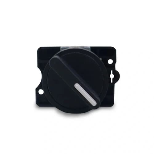 Comutador plástico manopla curta 22mm preto 2 posições fixas 1NA HB2-ED21