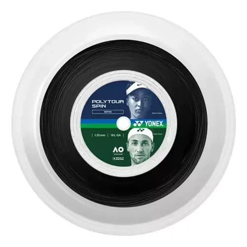 Corda Yonex PolyTour Spin 16L 1.25mm - Preta